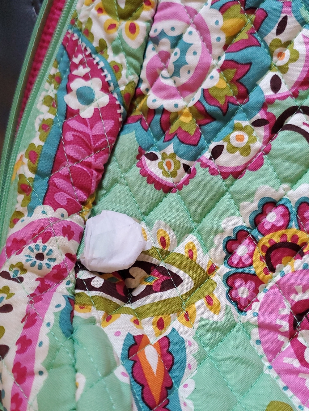 Vera Bradley Green Pink Paisley Tutti Frutti Quilted Sling Tennis Backpack NWT - Picture 6 of 15